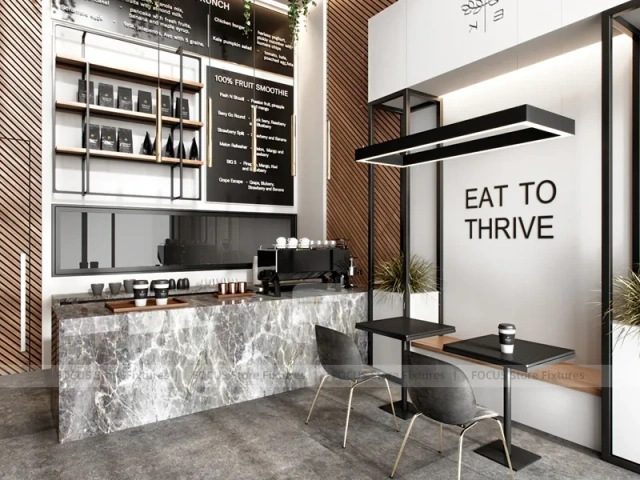 Marble Coffee Shop Seating Niche Design