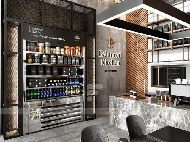 Marble Coffee Shop Seating Niche Design