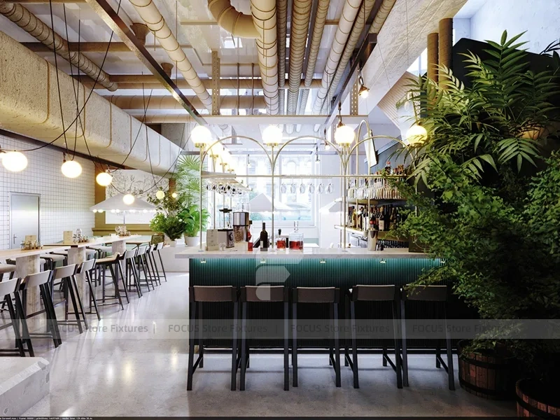 Marble Coffee Shop Seating Niche Design