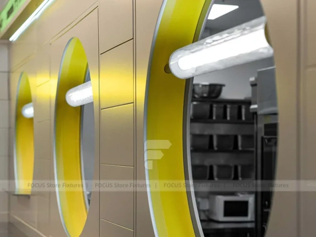 Metallic Fast Beverage Counter Kiosk