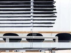 Minimal Black Beverage Shelf Wall Detail