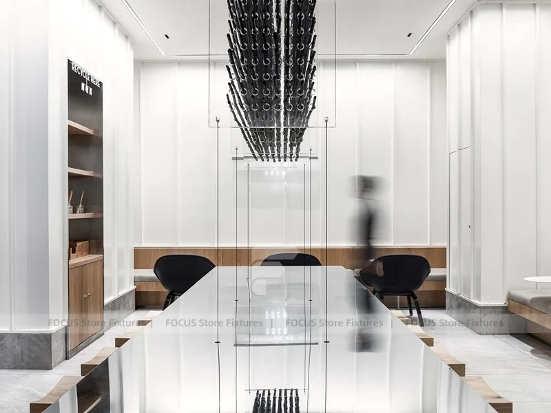 Minimal Black Beverage Shelf Wall Detail