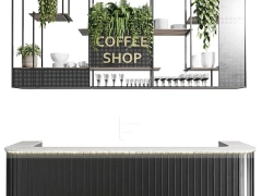 Minimal Black Coffee Shop Counter Front
