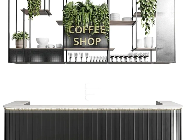 Minimal Black Coffee Shop Counter Front