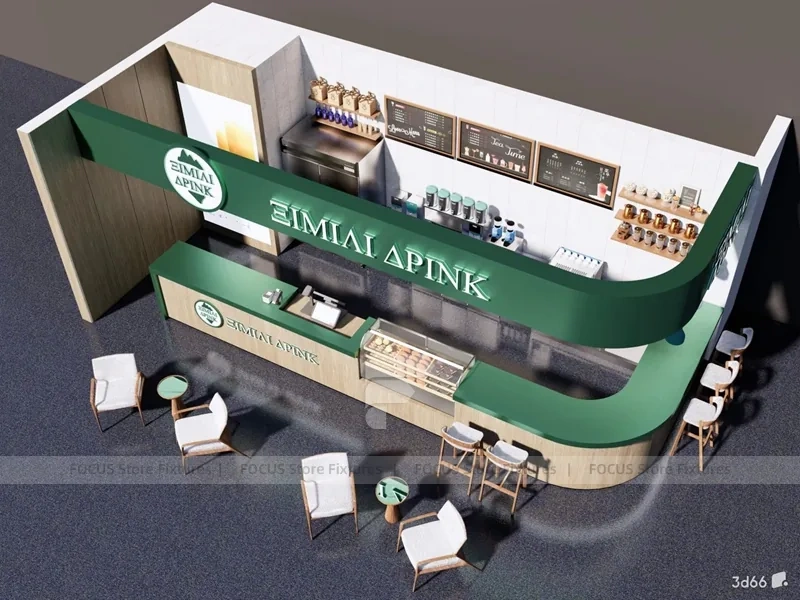 Minimal Black Coffee Shop Counter Front