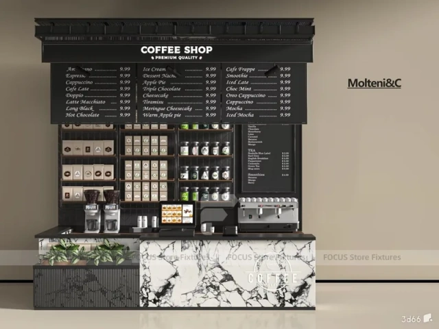 Minimal Black Coffee Shop Counter Front