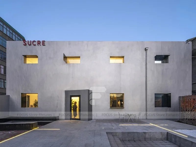 Minimal Gray Cafe Exterior Facade