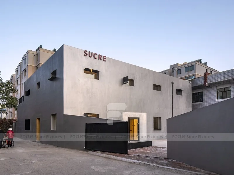 Minimal Gray Cafe Exterior Facade