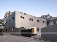 Minimal Gray Cafe Exterior Facade
