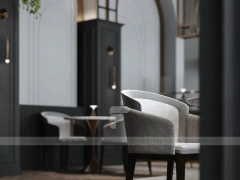Minimal White Beverage Bar Counter Layout