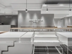 Minimal White Beverage Shop Counter Plan