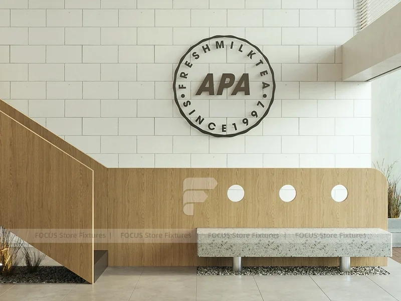 Minimal White Dessert Cafe Seating Layout