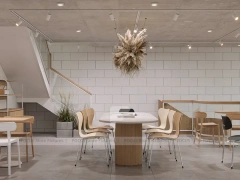 Minimal White Dessert Cafe Seating Layout