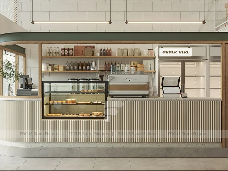 Minimal White Dessert Cafe Seating Layout