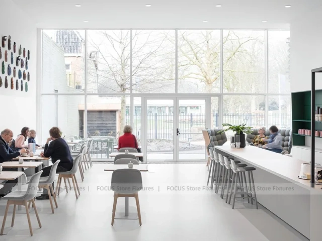 Minimalist White And Green Juice Bar Lounge