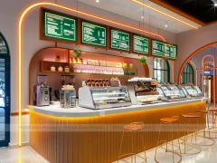 Mint Pink Beverage Bar Wall Counter