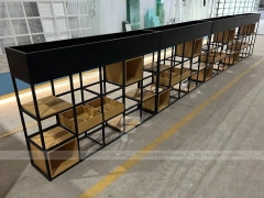 Mint Tile Beverage Wall Shelving Detail