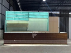 Mint Tile Beverage Wall Shelving Detail