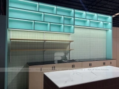 Mint Tile Beverage Wall Shelving Detail