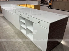 Mint Tile Beverage Wall Shelving Detail