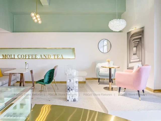 Mint White Dessert Cafe Window Seating