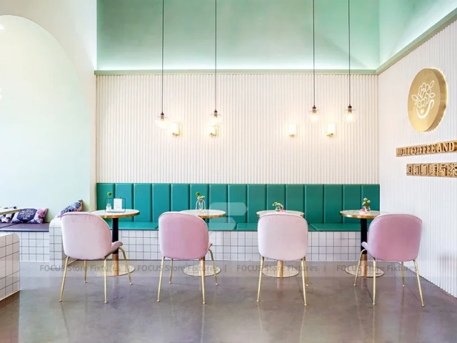 Mint White Dessert Cafe Window Seating