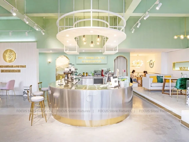 Mint White Dessert Cafe Window Seating