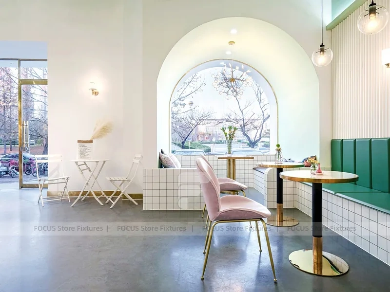 Mint White Dessert Cafe Window Seating