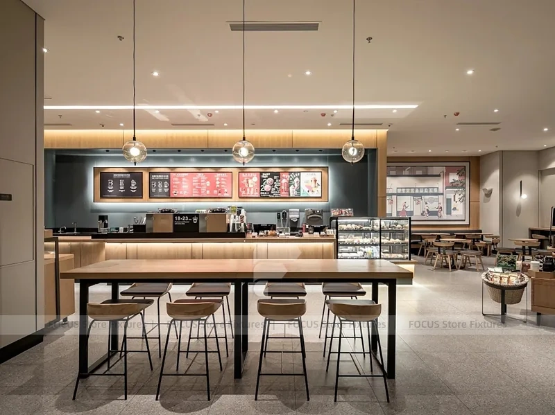 Modern Bakery Coffee Counter Seating Layout