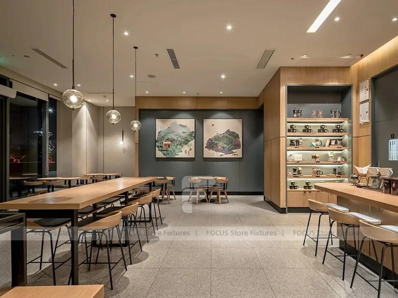 Modern Bakery Coffee Counter Seating Layout