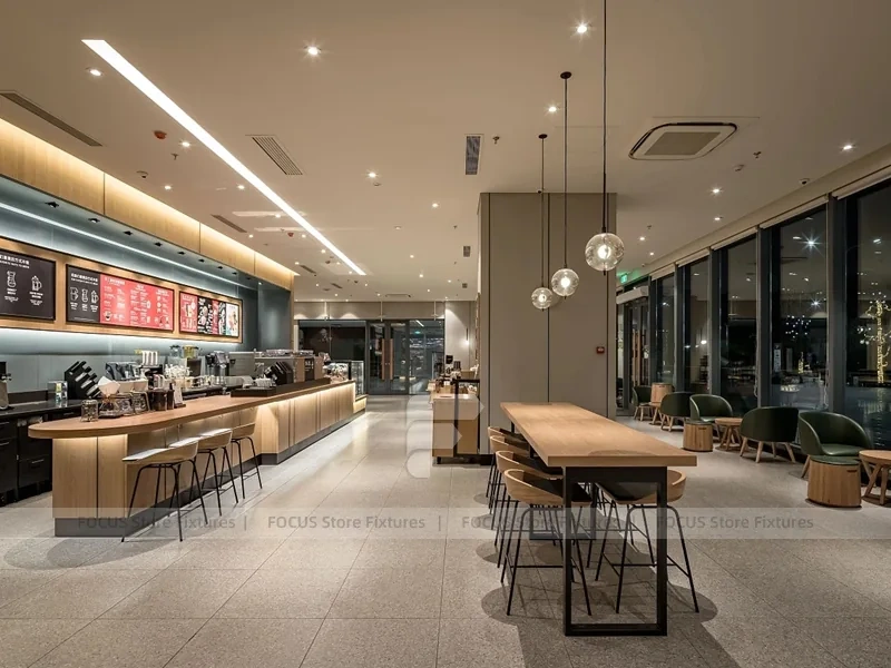 Modern Bakery Coffee Counter Seating Layout