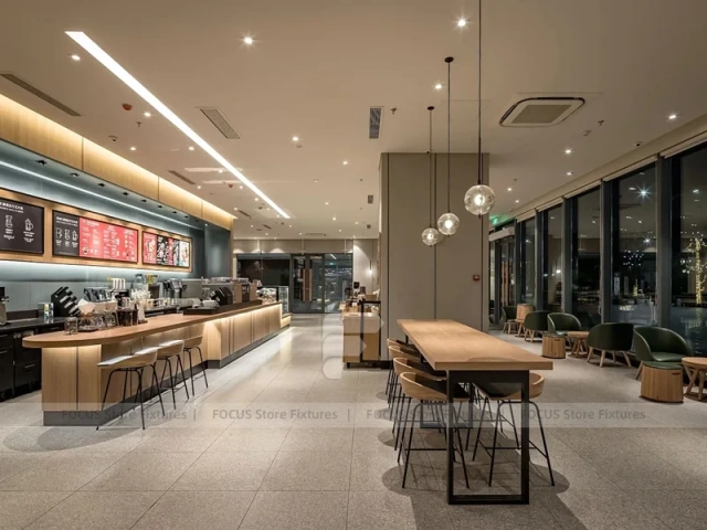 Modern Bakery Coffee Counter Seating Layout