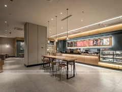 Modern Bakery Coffee Counter Seating Layout