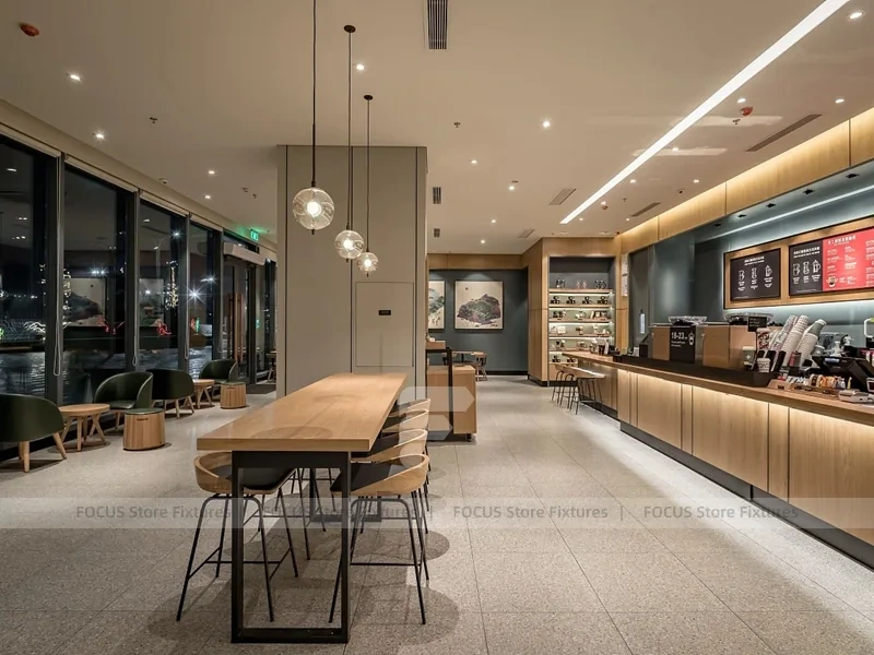 Modern Bakery Coffee Counter Seating Layout