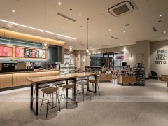 Modern Bakery Coffee Counter Seating Layout