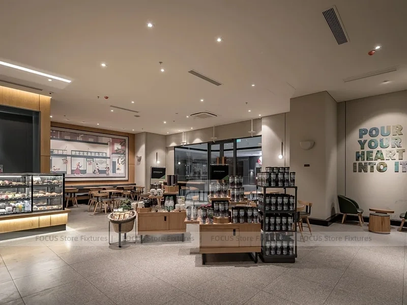 Modern Bakery Coffee Counter Seating Layout