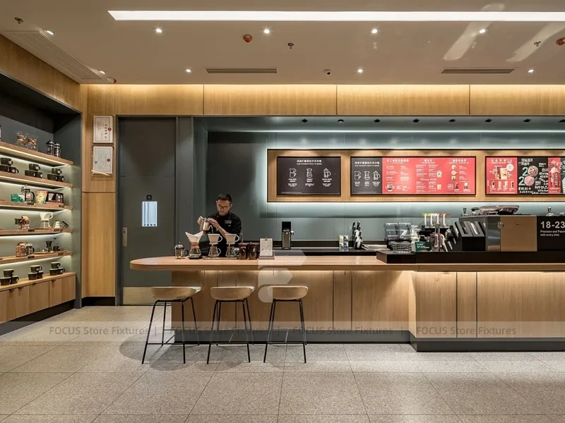 Modern Bakery Coffee Counter Seating Layout