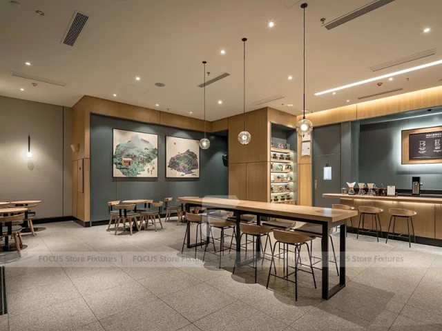 Modern Bakery Coffee Counter Seating Layout