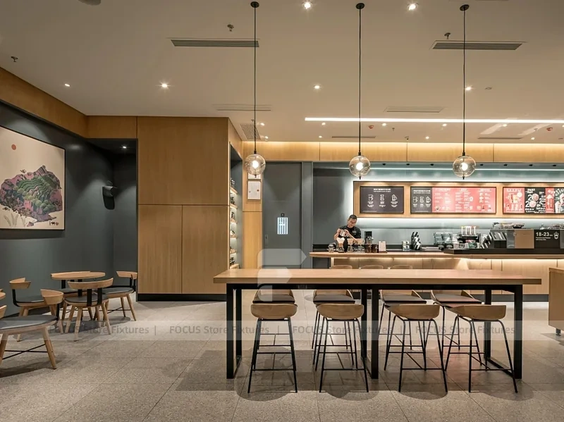 Modern Bakery Coffee Counter Seating Layout