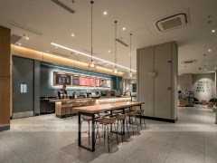 Modern Bakery Coffee Counter Seating Layout