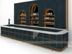 Navy Curved Ice Cream Bar Counter