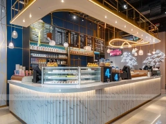 Neon Blue Gold Beverage Island Kiosk