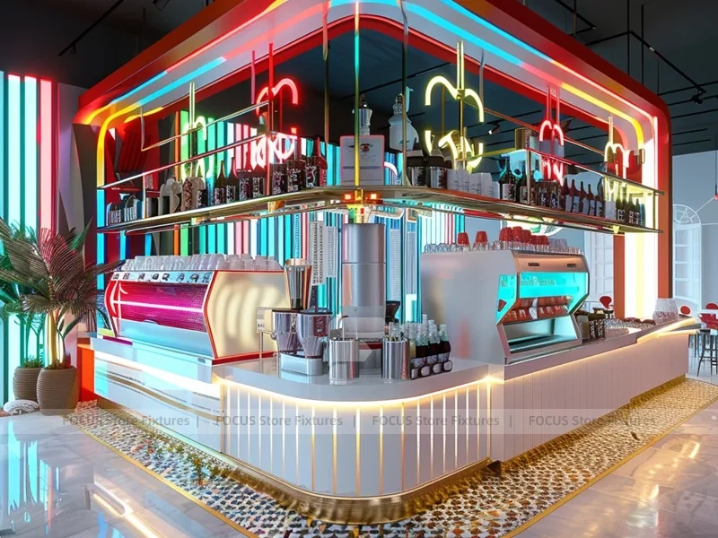 Neon Color Beverage Island Kiosk