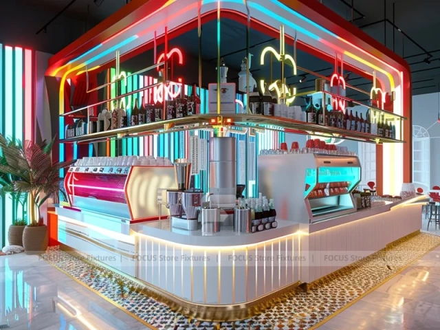 Neon Color Beverage Island Kiosk