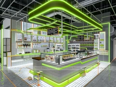 Neon Green Juice Bar Island Counter
