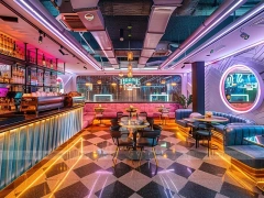 Neon Green Juice Bar Island Counter