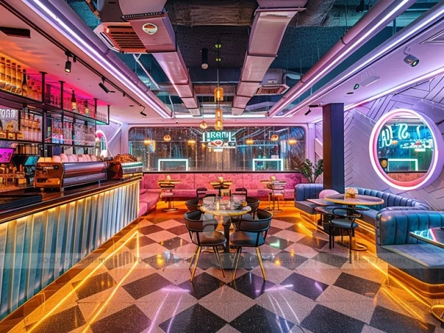 Neon Green Juice Bar Island Counter