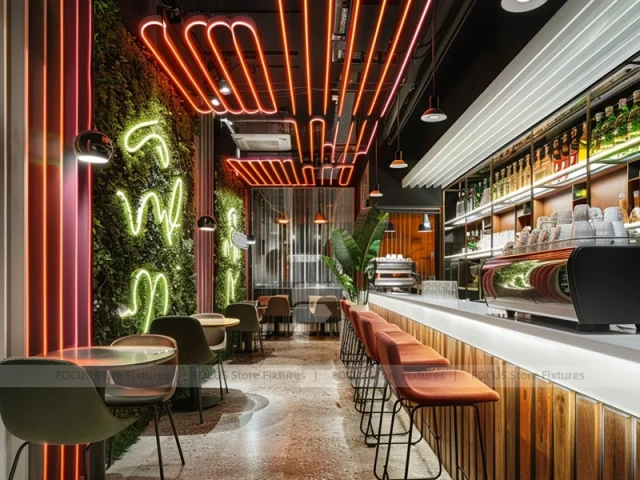 Neon Green Juice Bar Island Kiosk