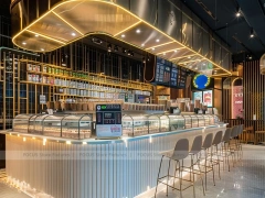 Neon Green Juice Bar Island Kiosk