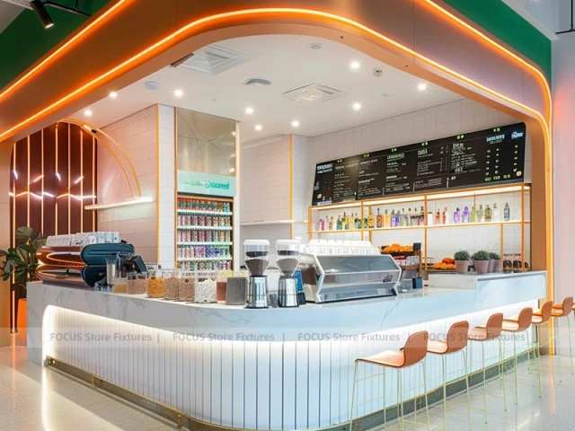 Neon Green Juice Bar Island Kiosk